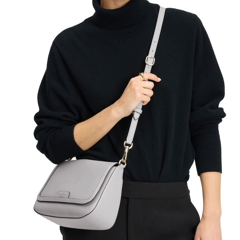 Kate Spade Hudson Convertible Flap Shoulder Bag Mountain Grey # KF860