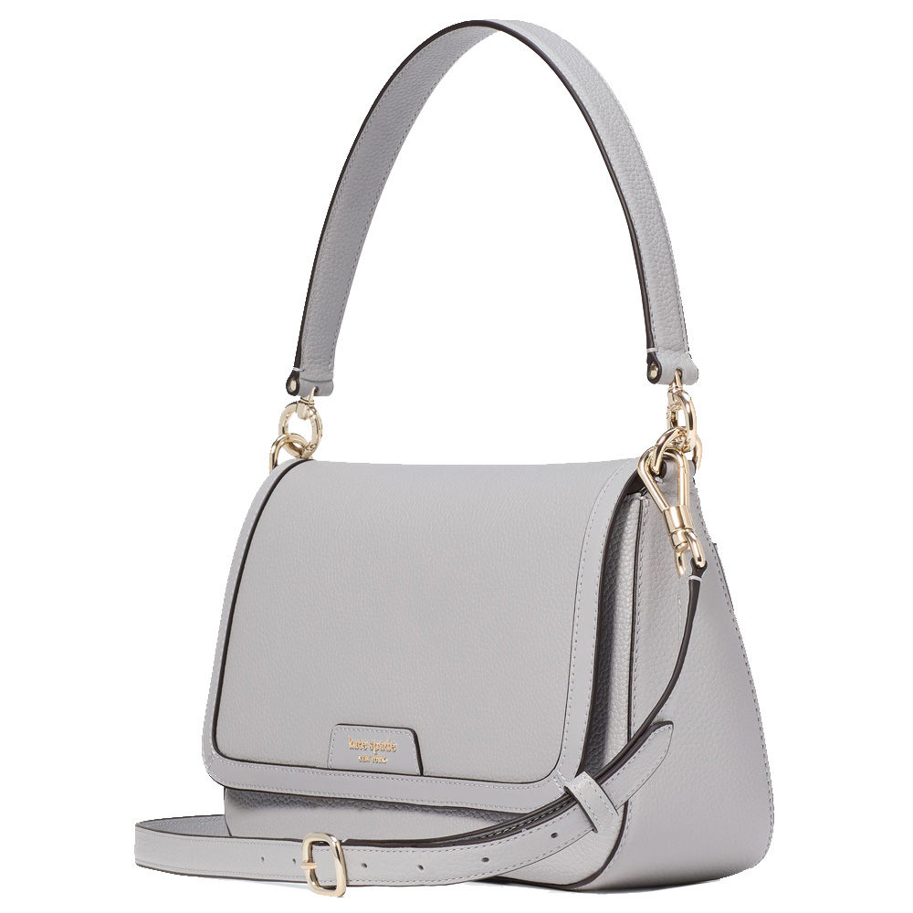 Kate Spade Hudson Convertible Flap Shoulder Bag Mountain Grey # KF860