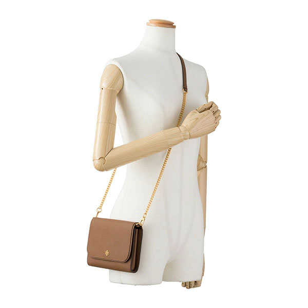 Tory Burch Emerson Chain Wallet Moose Brown # 136093