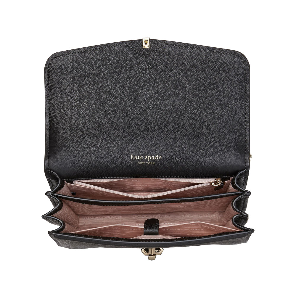 Kate Spade Locket Large Flap Shoulder Bag Black # KE898
