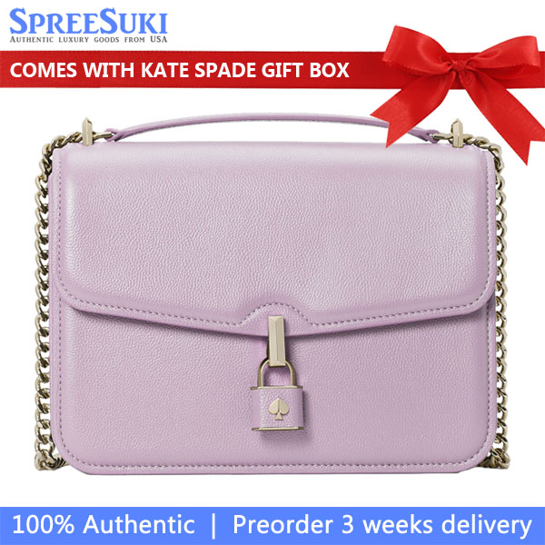 Kate Spade Locket Large Flap Shoulder Bag Violet Mist # KE898