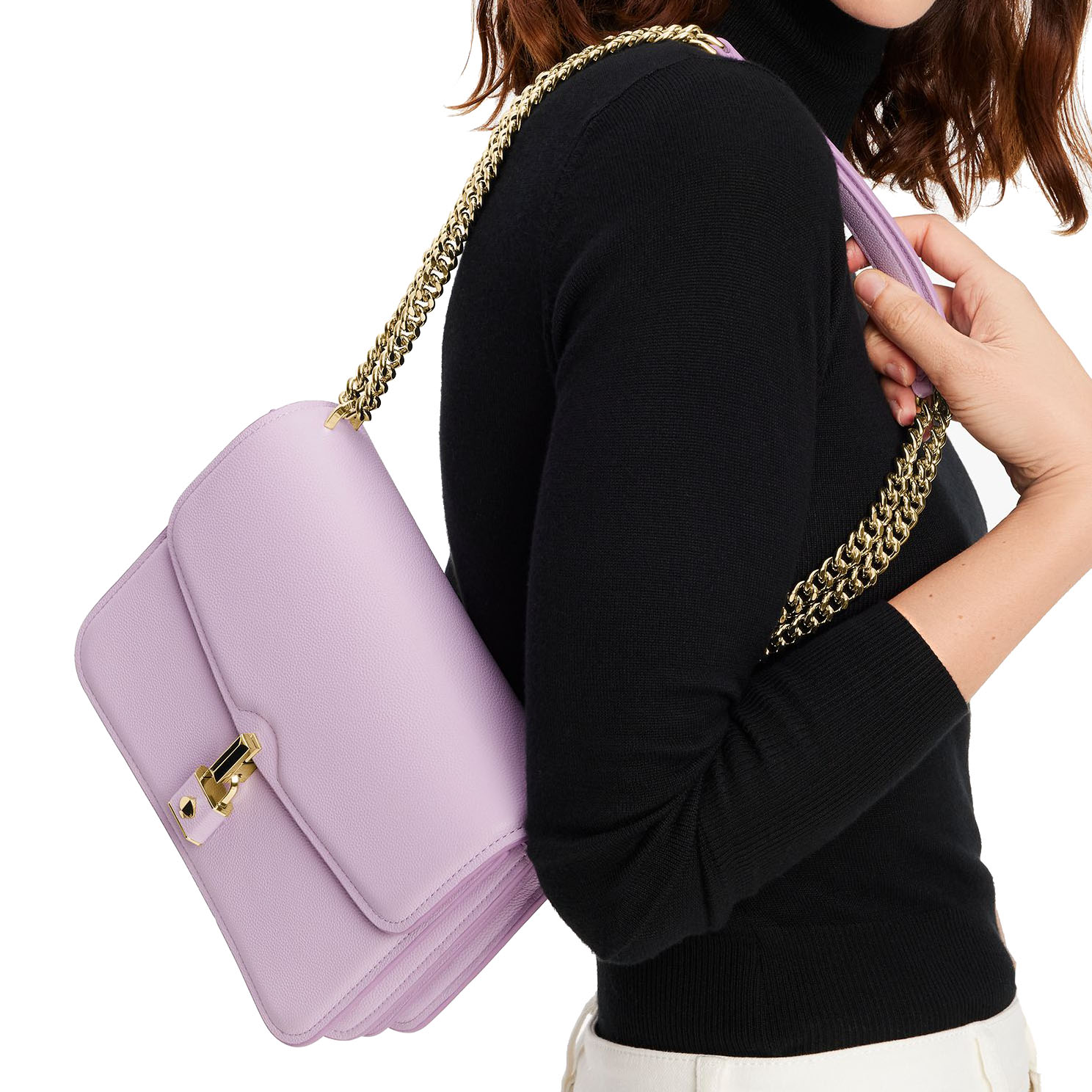 Kate Spade Locket Large Flap Shoulder Bag Violet Mist # KE898