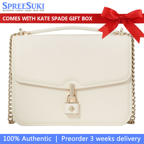 Kate Spade Locket Large Flap Shoulder Bag Parchment # KE898