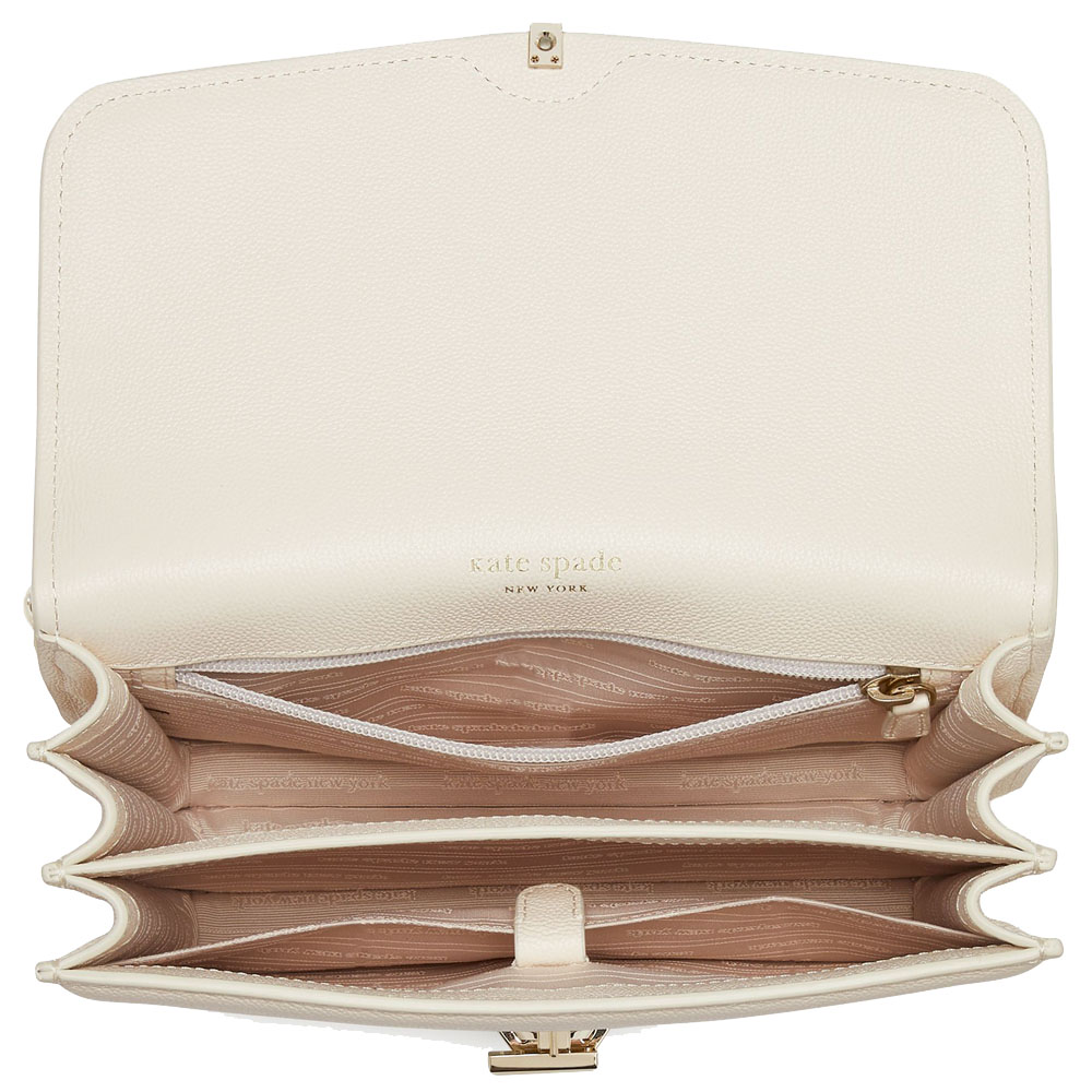 Kate Spade Locket Large Flap Shoulder Bag Parchment # KE898