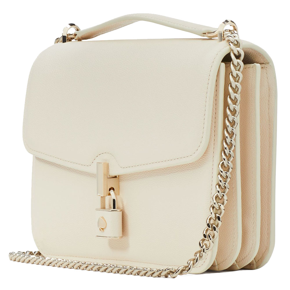 Kate Spade Locket Large Flap Shoulder Bag Parchment # KE898