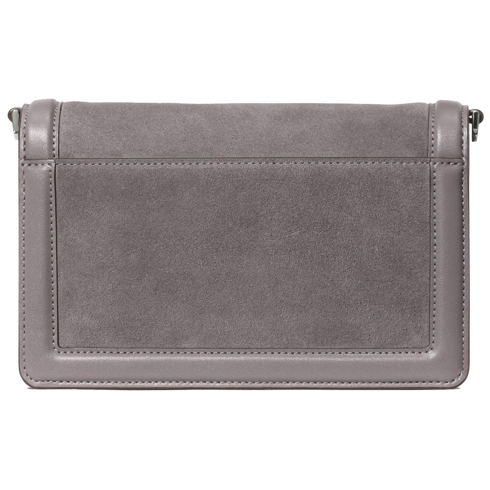 Kate Spade Knott Suede Mini Flap Crossbody Hare Grey # KN307