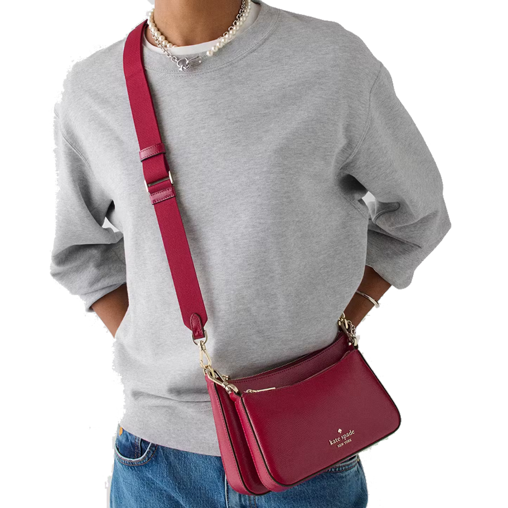 Kate Spade Duet Small Crossbody Red Jam # KN195