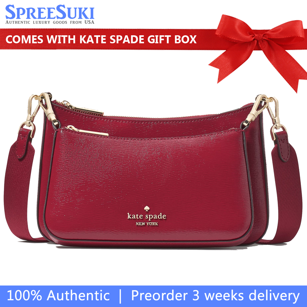 Kate Spade Duet Small Crossbody Red Jam # KN195