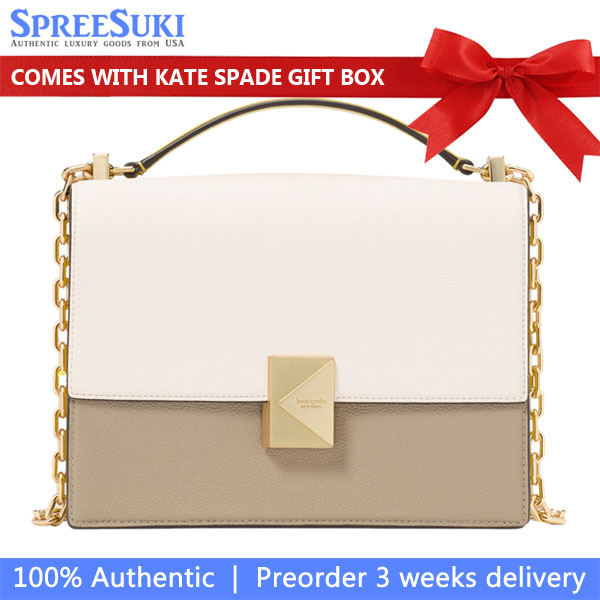 Kate Spade Deco Color-Blocked Chain Shoulder Bag Tigers Eye Multi # KK577