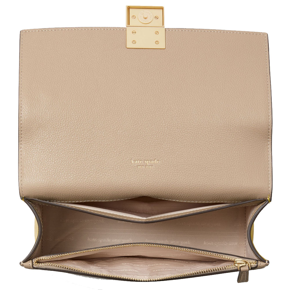 Kate Spade Deco Color-Blocked Chain Shoulder Bag Tigers Eye Multi # KK577