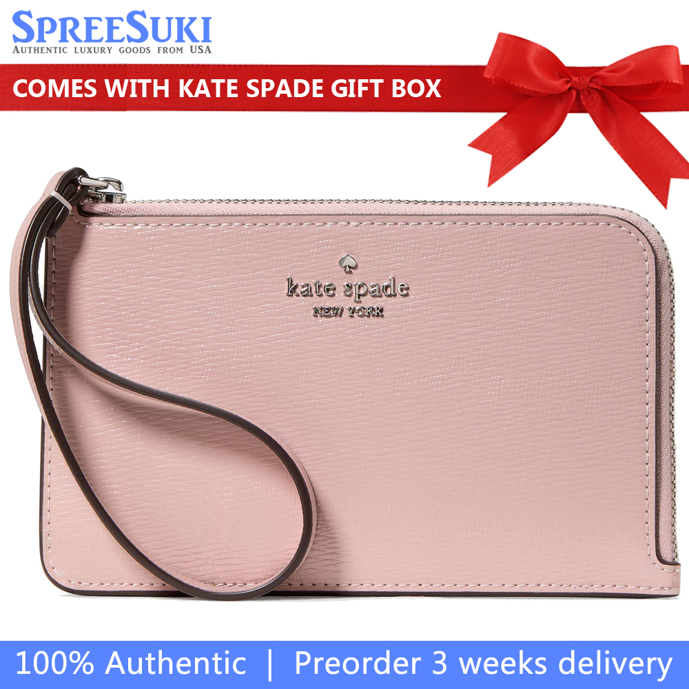 Kate Spade Lucy Small L-Zip Card Holder Wristlet Tutu Pink # KN215