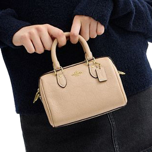 Coach Mini Rowan Crossbody Bag In Signature Leather Oat # CCF28