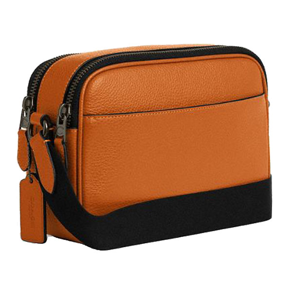 Coach Graham Crossbody Bag With Varsity Motif Toffee Black # CAJ64