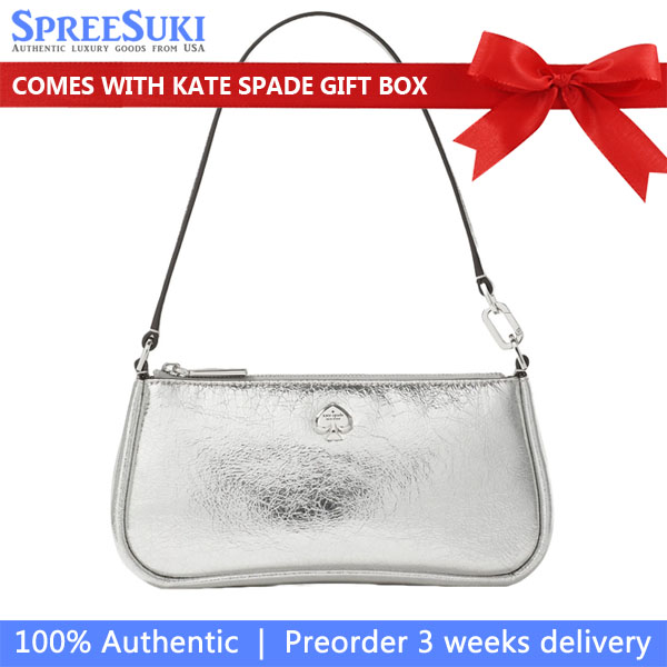 Kate Spade Kayla Metallic Convertible Wristlet Silver # KN208