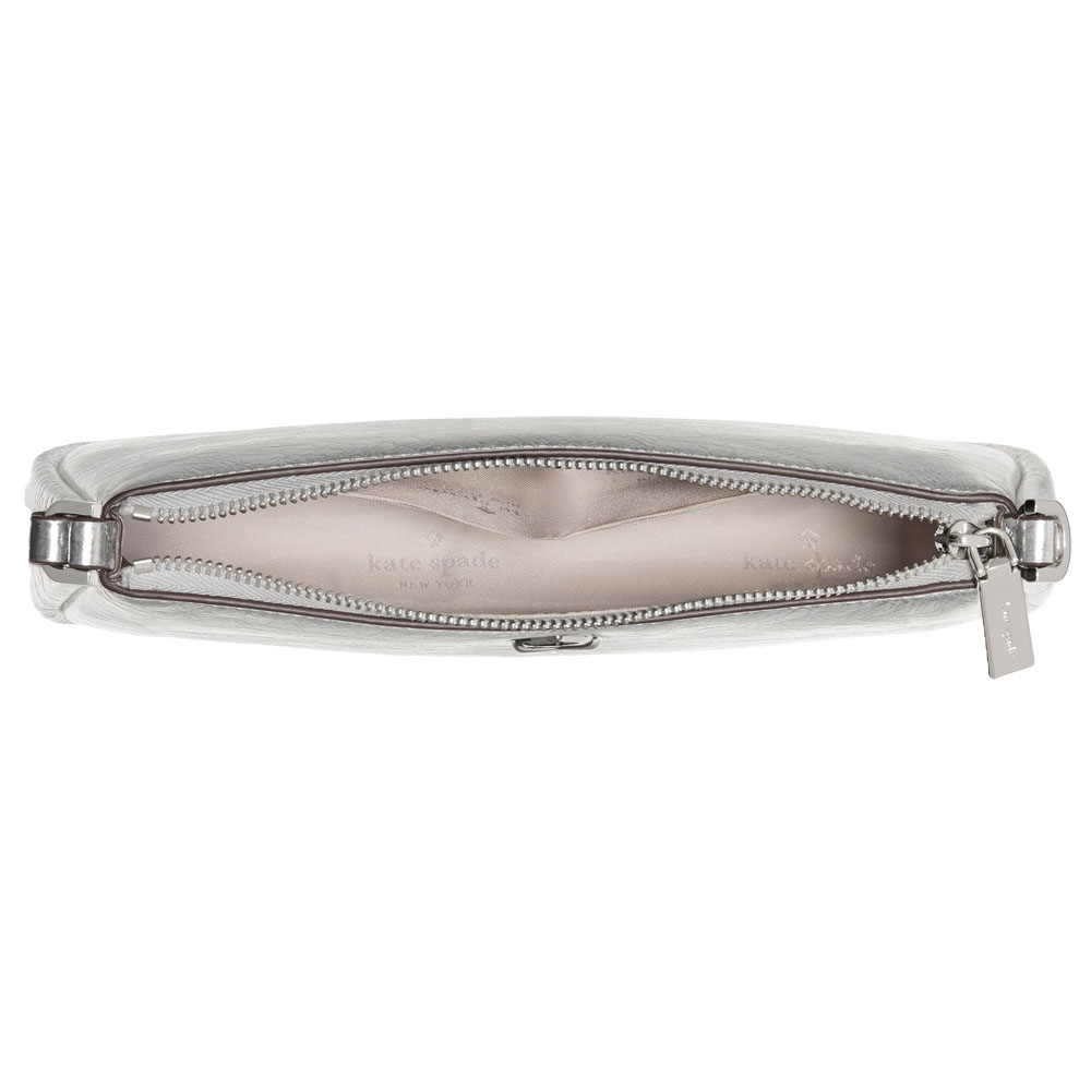 Kate Spade Kayla Metallic Convertible Wristlet Silver # KN208