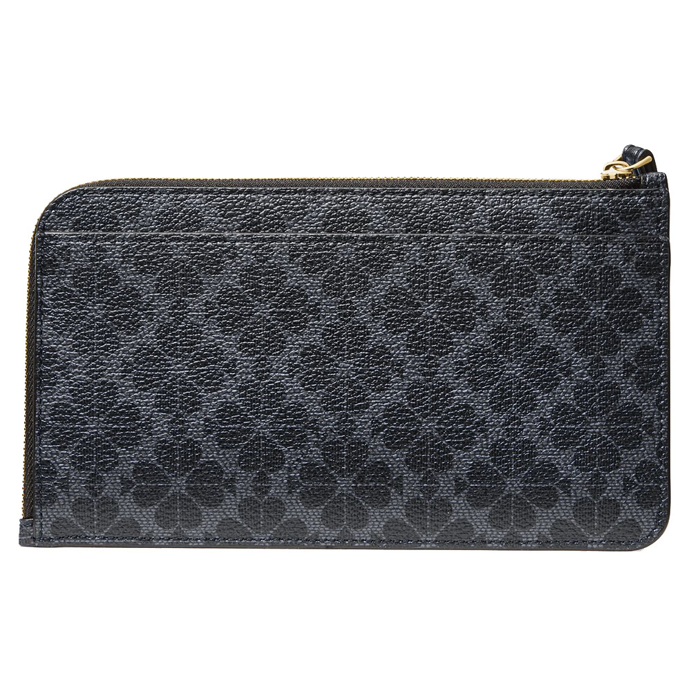 Kate Spade Large Wristlet Lucy Spade Flower Medium L-Zip Wristlet Black 2 # KG487