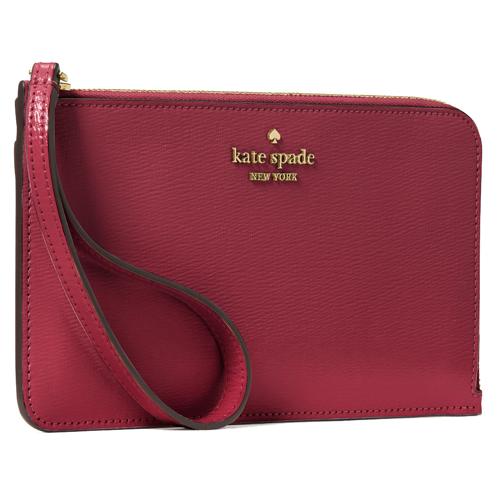 Kate Spade Lucy Medium L-Zip Wristlet Red Jam # KN216