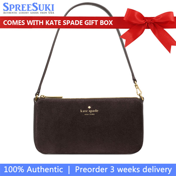Kate Spade Gemini Suede Convertible Wristlet Hot Fudge # KM609