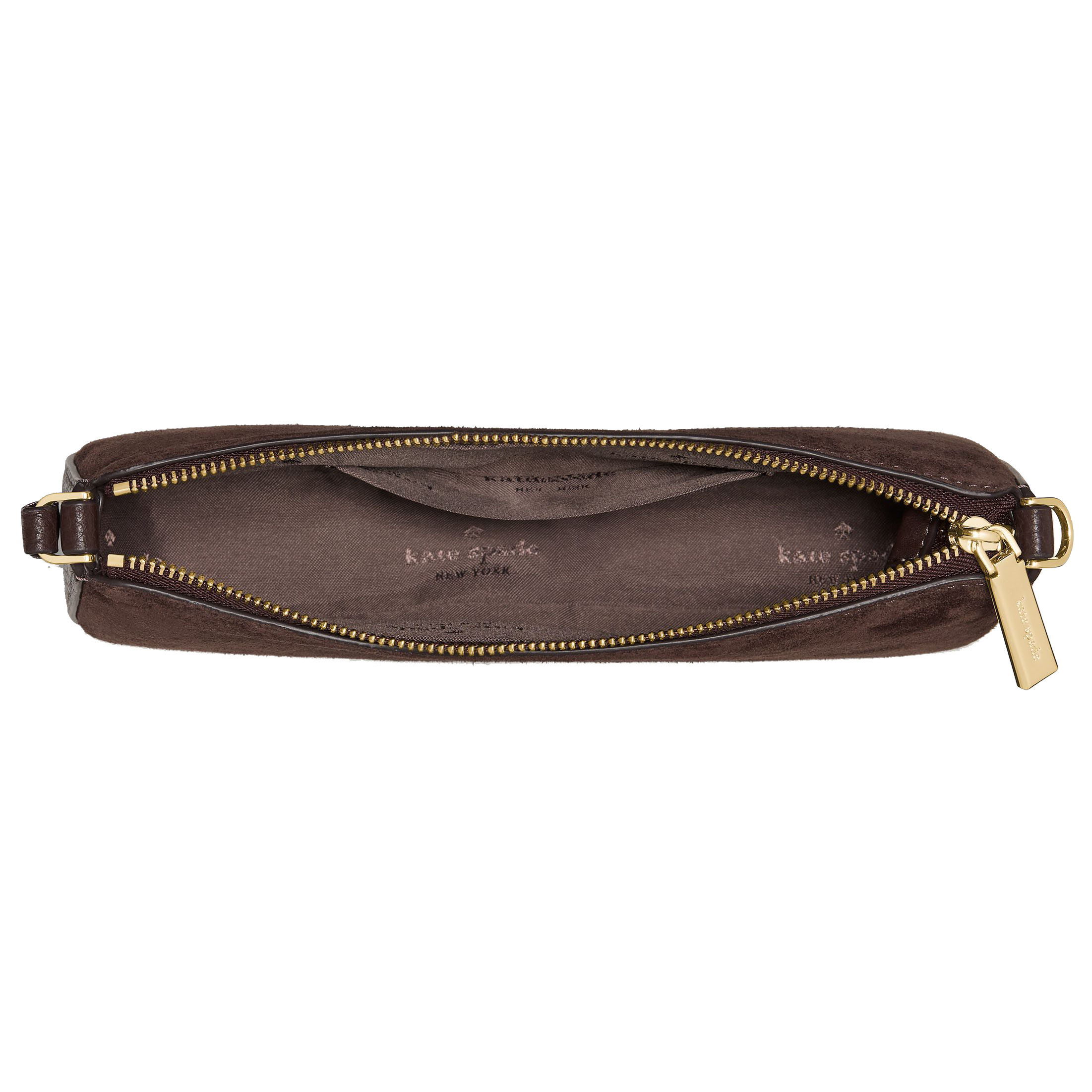 Kate Spade Gemini Suede Convertible Wristlet Hot Fudge # KM609