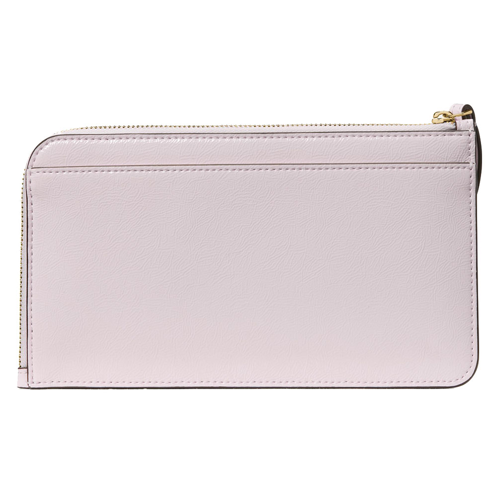 Kate Spade Lucy Crinkle Patent Medium L-Zip Wristlet Lilac Moonlight # KM612