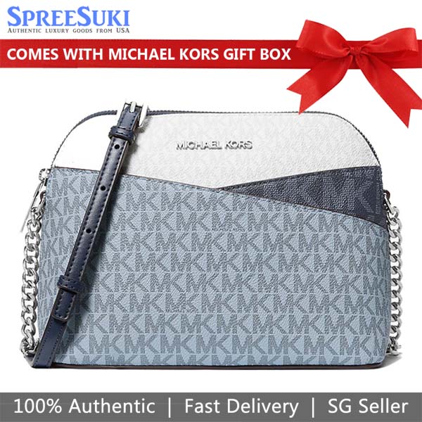 Michael Kors Jet Set Travel Color-Block Signature Logo Crossbody Bag Admiral Multi # 35S5STVC6B