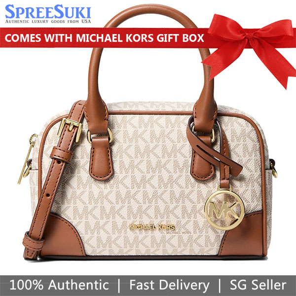 Michael Kors Thompson Extra-Small Signature Logo Convertible Satchel Vanilla # 35F5G7OC0B