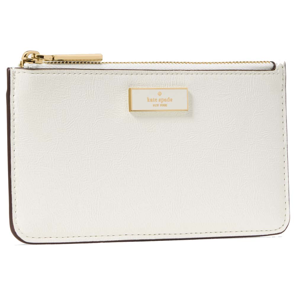 Kate Spade Bridget Crinkle Patent Large Slim Card Holder Meringue # KM550