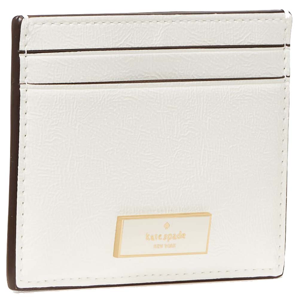 Kate Spade Bridget Crinkle Patent Small Slim Card Holder Meringue # KM552