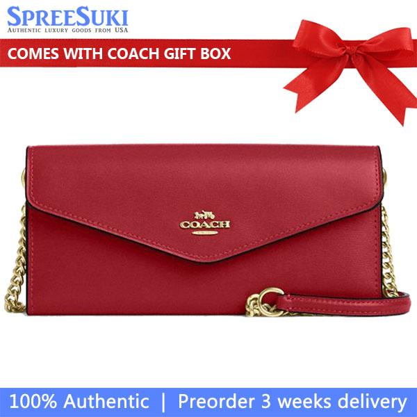 Coach Klare Wallet With Chain True Red # CBI22