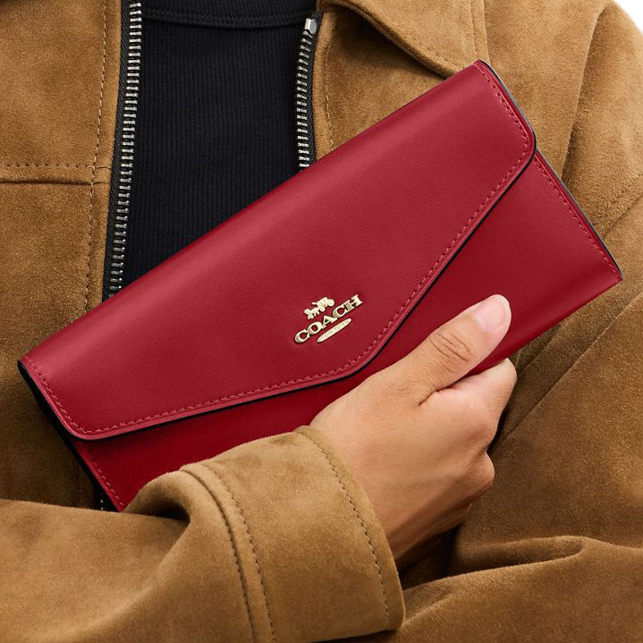 Coach Klare Wallet With Chain True Red # CBI22