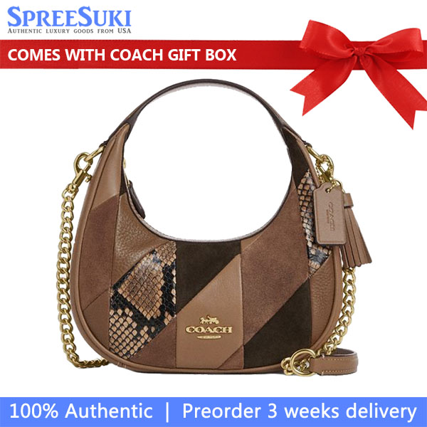 Coach Carmen Mini Crossbody Bag With Patchwork Mushroom Multi # CCE62