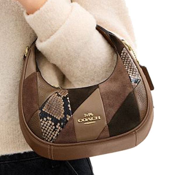 Coach Carmen Mini Crossbody Bag With Patchwork Mushroom Multi # CCE62