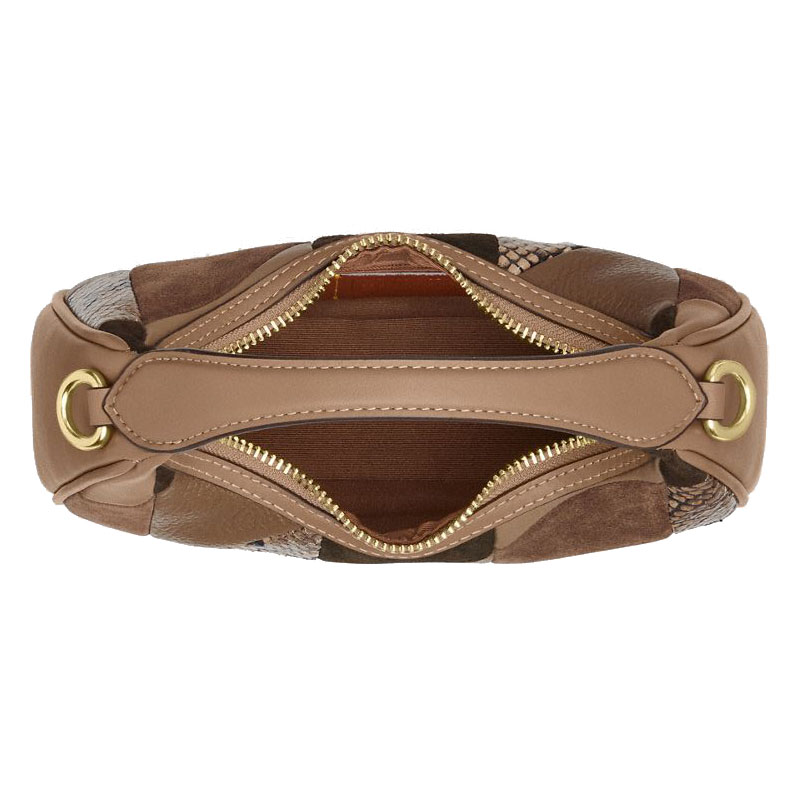 Coach Carmen Mini Crossbody Bag With Patchwork Mushroom Multi # CCE62