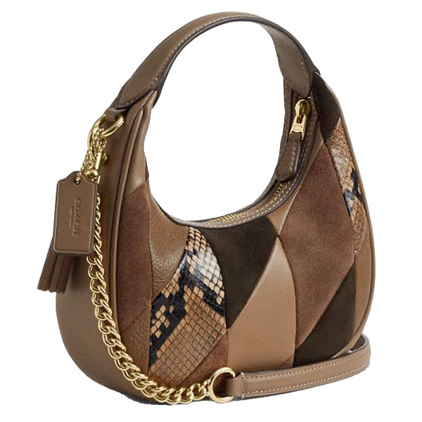 Coach Carmen Mini Crossbody Bag With Patchwork Mushroom Multi # CCE62