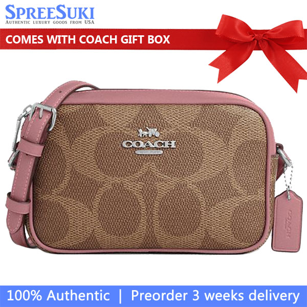 Coach Mini Jamie Camera Bag In Maxi Signature Canvas Silver # CCO12