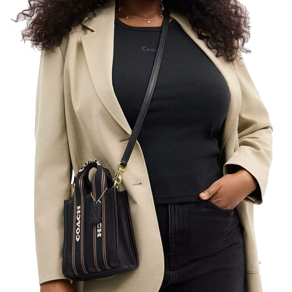 Coach Smith Mini Tote Bag Black Multi # CCF80