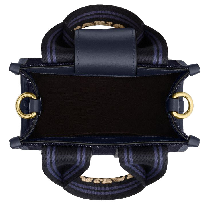 Coach Smith Mini Tote Bag In Regenerative Cotton Dark Denim Multi # CCL74