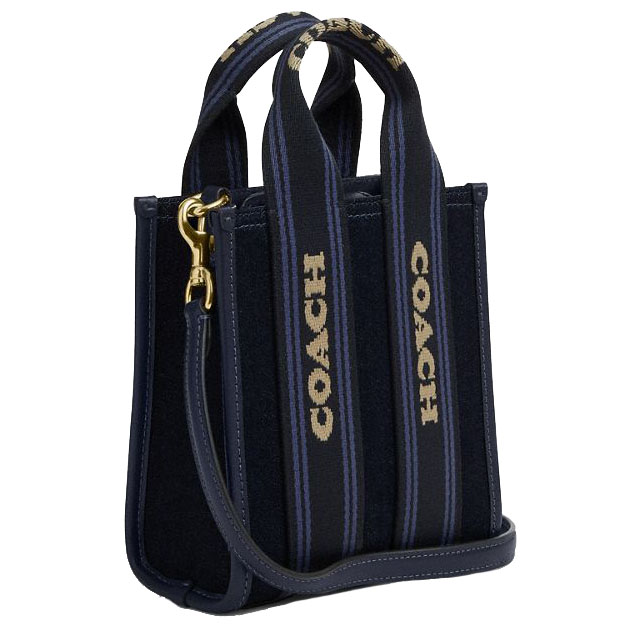Coach Smith Mini Tote Bag In Regenerative Cotton Dark Denim Multi # CCL74