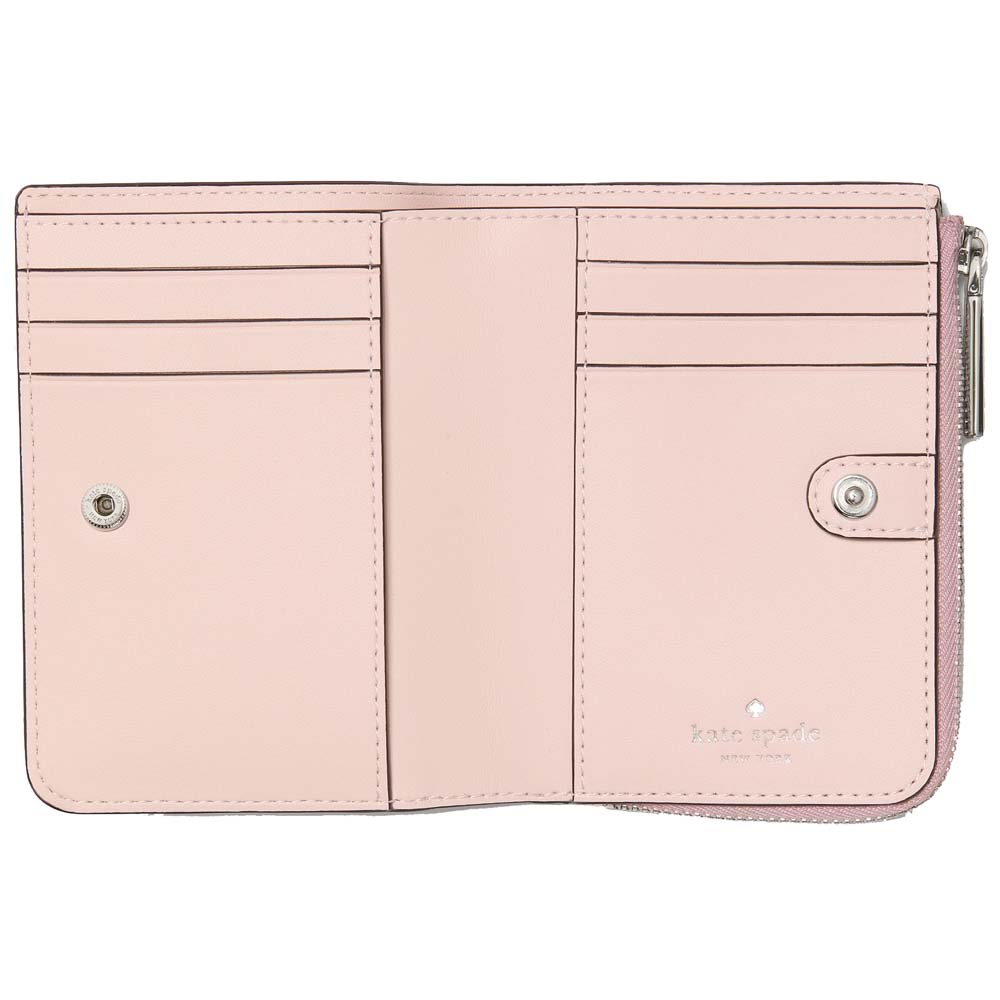 Kate Spade Madison Metallic Small L-Zip Wallet Lilac Moonlight # KN220