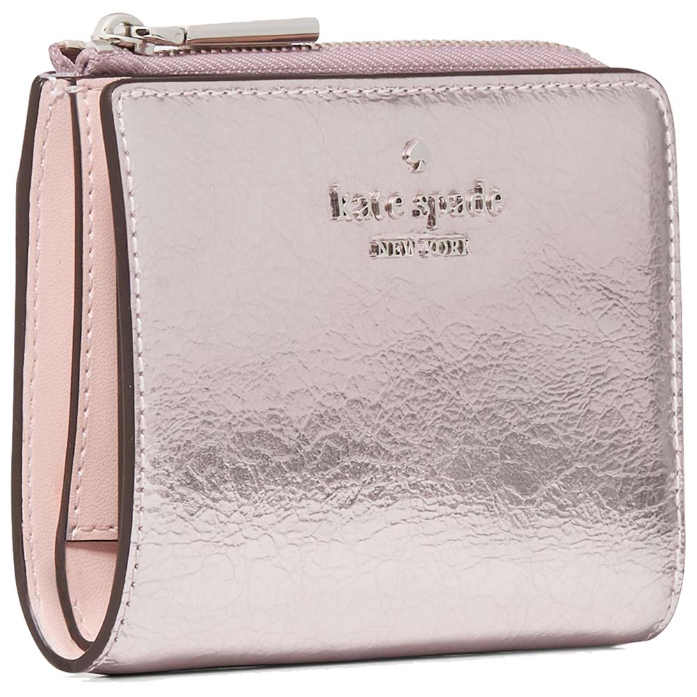 Kate Spade Madison Metallic Small L-Zip Wallet Lilac Moonlight # KN220