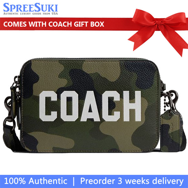 Coach Charter Crossbody Bag 19 With Camo Print And Coach Graphic Camo # CZ007