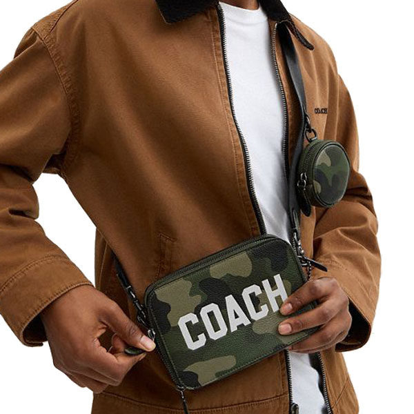 Coach Charter Crossbody Bag 19 With Camo Print And Coach Graphic Camo # CZ007