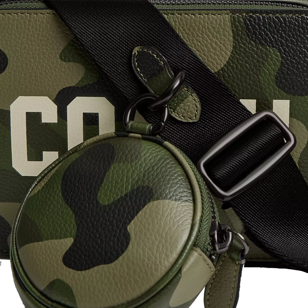 Coach Charter Crossbody Bag 19 With Camo Print And Coach Graphic Camo # CZ007