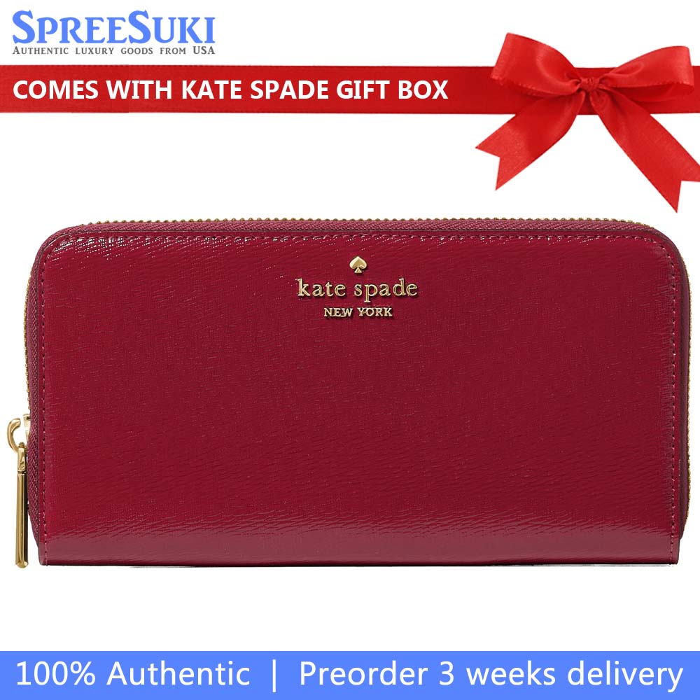 Kate Spade Madison Large Continental Wallet Red Jam # KN230