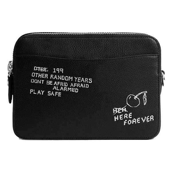 Coach Charter Crossbody Bag 24 With Sketch Print Black # CAK20