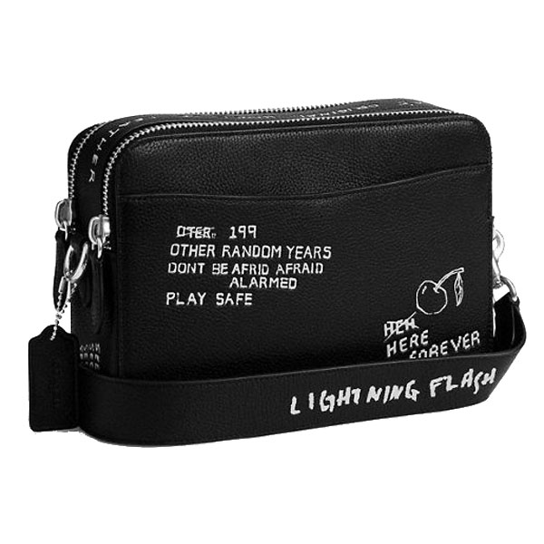 Coach Charter Crossbody Bag 24 With Sketch Print Black # CAK20