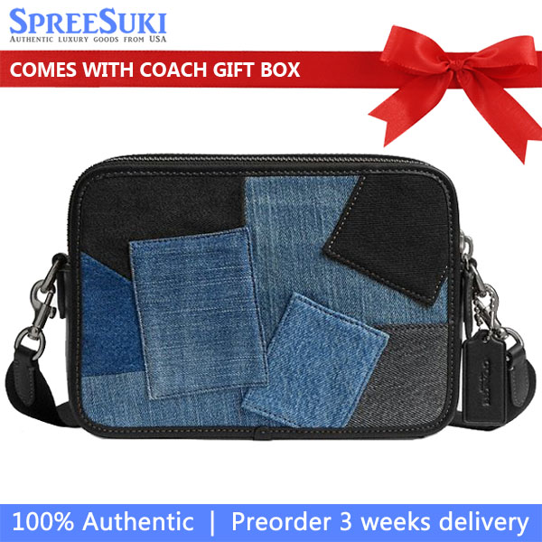 Coach Charter Crossbody Bag 24 With Patchwork Denim Multi # CAJ95
