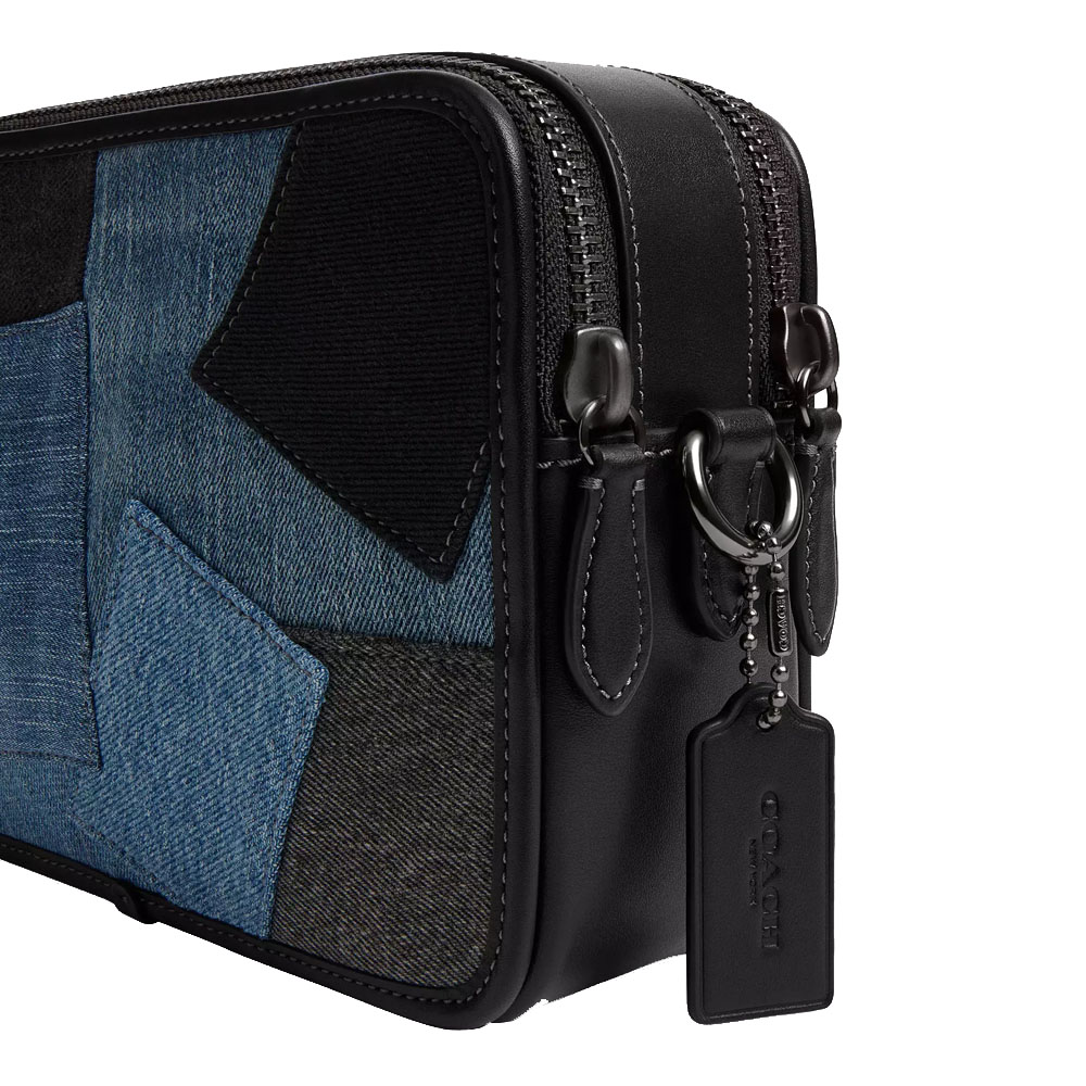 Coach Charter Crossbody Bag 24 With Patchwork Denim Multi # CAJ95