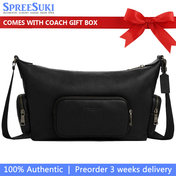 Coach Finn Crossbody Bag With Pockets Gunmetal Black # CCG15