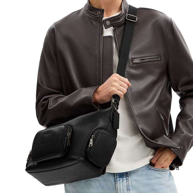 Coach Finn Crossbody Bag With Pockets Gunmetal Black # CCG15